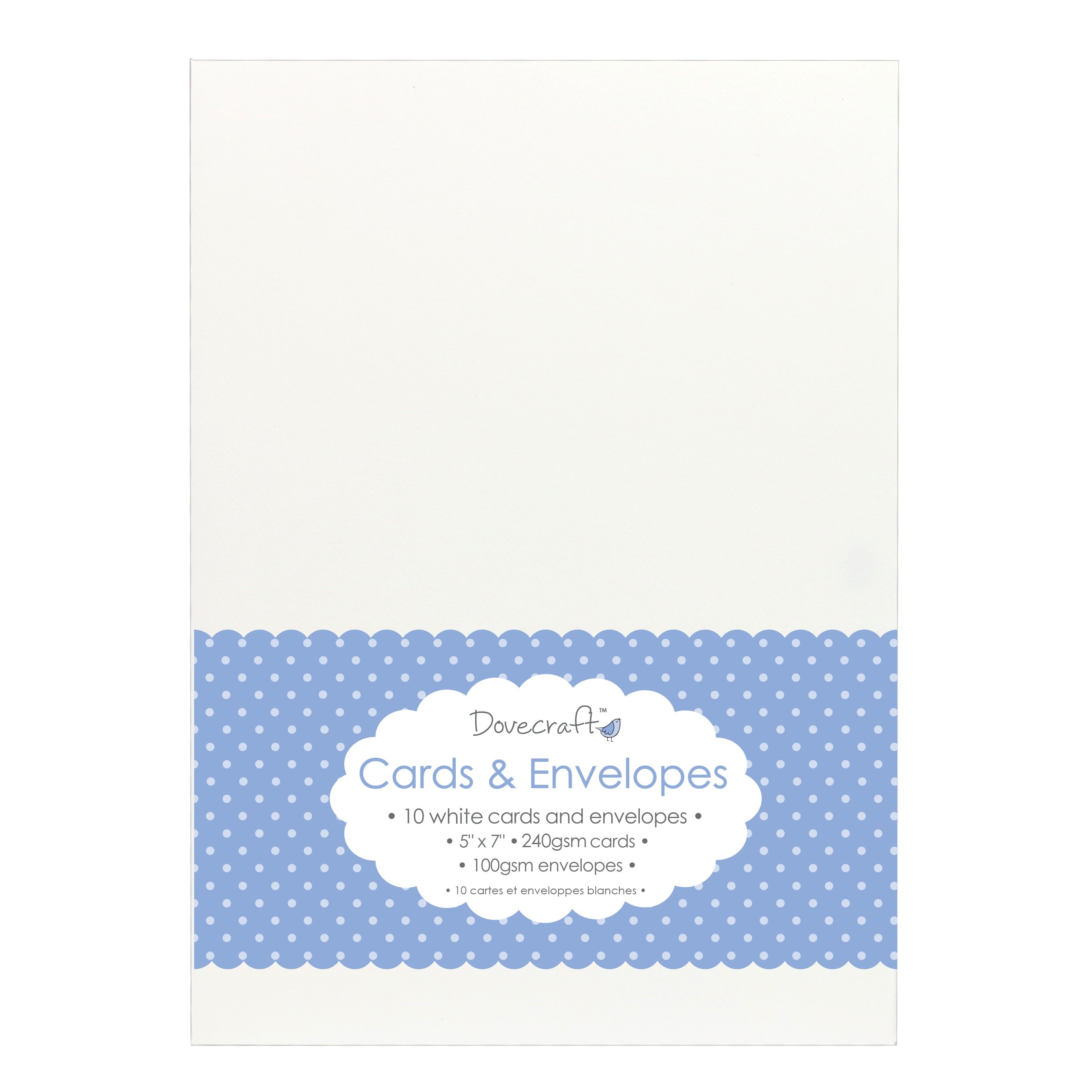 Trimcraft Dove Craft Cards with Envelopes 5 x 7-inch White, Acrylic, Multicolor, 6.04 x 7.85 x 0.31 cm