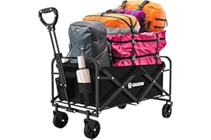 Suzhi Small Wagon Carts Collapsible/Folding/Foldable/for Apartment/Grocery/Travel/Camping/Shopping/Outdoor/Lightweight & Portable