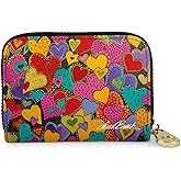 Monarque RFID Secure Armored Zipper Wallet by Laurel Burch (Dancing Hearts)