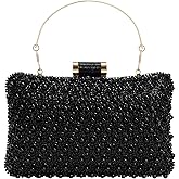 Trustjade Pearl Clutch Purse for Women Wedding, Elegant Bride Evening Bag, Crossbody Handbag for Formal Party, Prom, Banquet