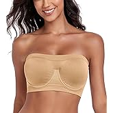 Curyon Women‘s Underwire Strapless Multiway Bra Bandeau Seamless Supportive Bras Non Padded Top