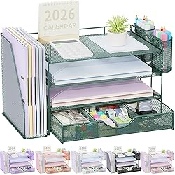 gianotter 4-Tier Desk Organizer with Drawers, File