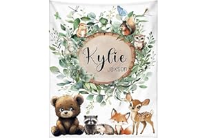 WNNNS Custom Blanket for Boys Girls Personalized Baby Blanket with Name Customized Baby Gifts for Birthday Baby Shower Christ