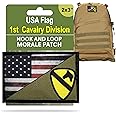 Full Color US Army 1st Cavalry Division Morale Patch | 1st Cav USA Flag Patch by Redheadedtshirts | Army Patches for Your Tactical Gear, Plate Carrier Accessories, hat or Backpack