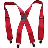 Holdup 2" Wide Contractor Suspenders for Men with Patented No-slip metal clip.