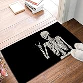 SPUNKER Funny Skull Skeleton Door Mats, Indoor/Outdoor Welcome Mat, Non-Slip, Absorbent, Easy Clean, 30