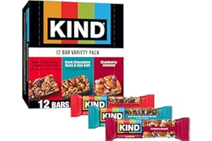 KIND Nut Bars, Cranberry Almond, Dark Chocolate Nuts & Sea Salt, and Dark Chocolate Cherry Cashew, Healthy Snack Bars, Gluten Free, Low Sugar, 4-6g Protein, 12 Count