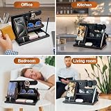 Teslyar Wood Phone Docking Station Ash Desk Organizer Black - Nightstand Wallet view 3