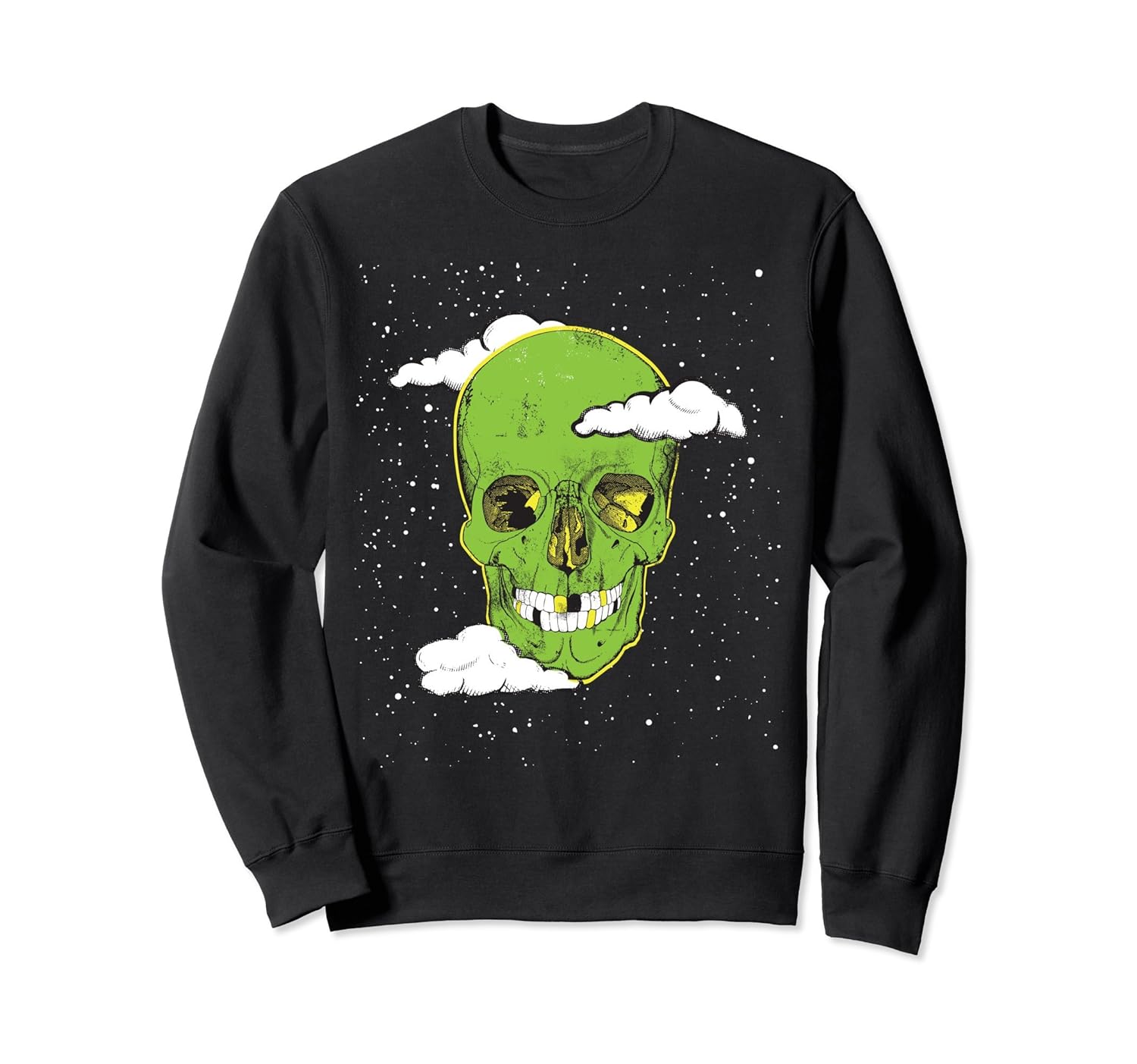 Vintage Halloween Sweatshirt Goth Green Skull Sci-Fi- TPT