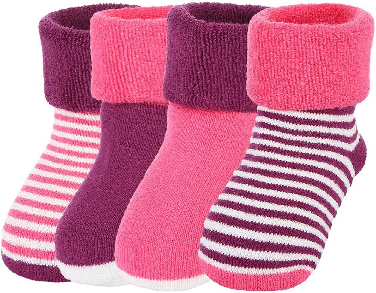 La Vogue 4 Paires Chaussette Enfant Bebe Fille Hiver Naissance Chaussons Epais Rayure Uni M 1 3 Ans Bebe Bebe Fille 0 24m Centroarco Com