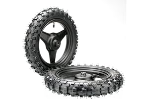 SUNQIAO Front and Rear Rim Wheel PW50 Pair of Rim Tire Dirt Bikes ATV Motocross Brake Wheel Assembly Replacement for Yamaha (