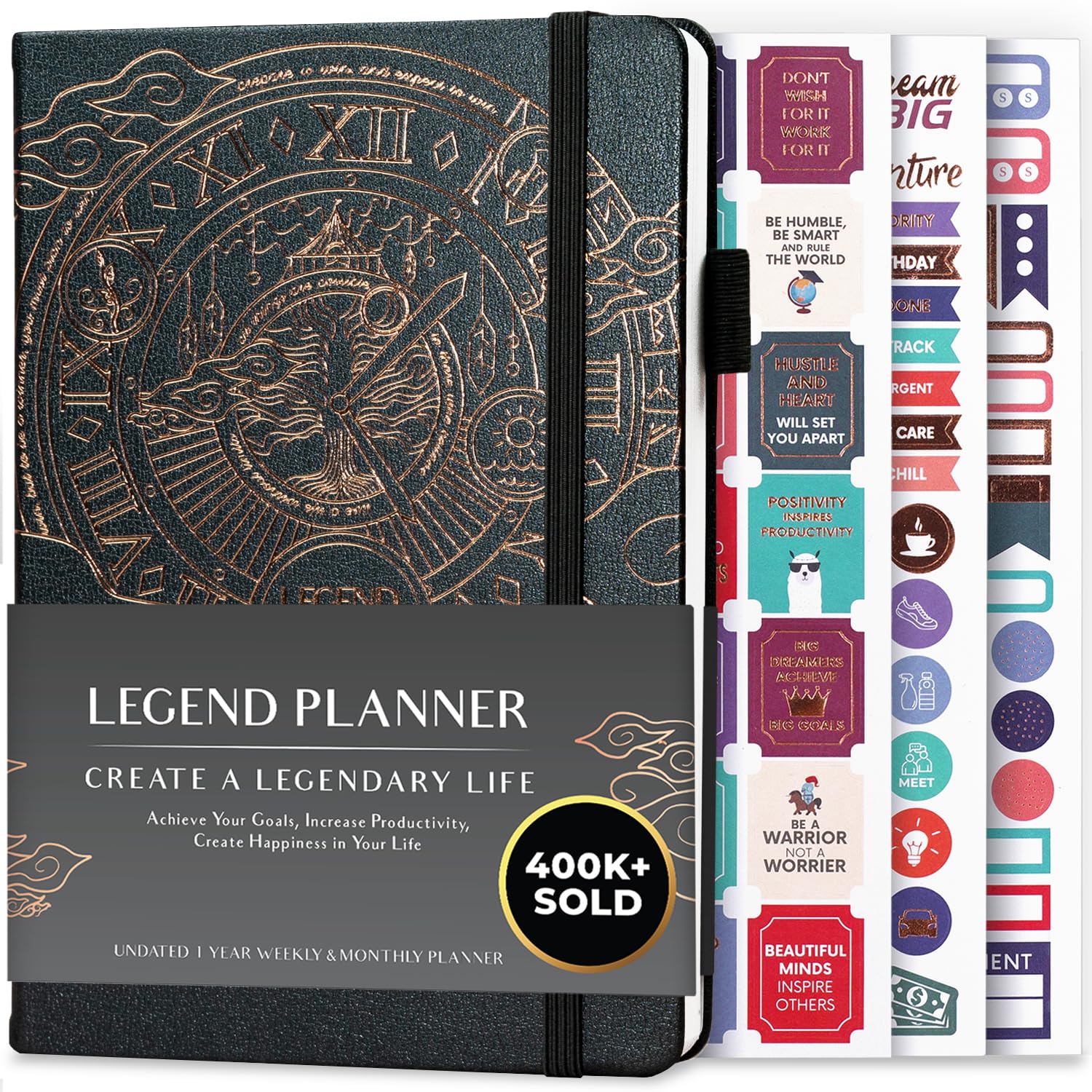 Legend Planner – Weekly & Monthly Life Planner to Hit Your Goals & Live Happier. Organizer Notebook & Productivity Journal. A5 (Mystic Gray)
