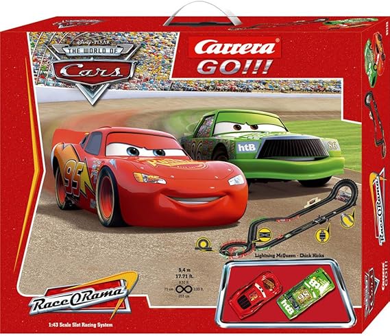 Amazon Com Carrera Go Disney Cars Slot Race Car Set 1 43 Scale Toys Games
