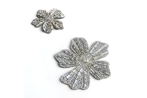 G-RUI DIY 2pc/lot Luxury Beaded Embroidery Big Flower Patches for Clothes Rhinestone Applique parches Crafts Badges