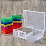 MATANA Multi-Coloured 6x4 Photo Storage Boxes 16 Cases & Labels view 8