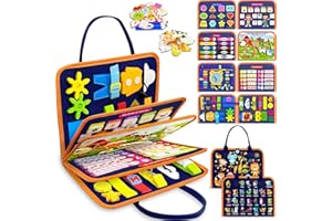 Exorany Busy Board Montessori Toys for 1 2 3 4 Year Old Boy & Girl Birthday Gifts, Busy Book Learning Sensory Toys for Toddlers 1-3 2-4, Toddler Travel Educational Activities Fine Motor Skills