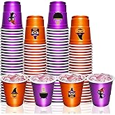 Wenqqy 100 Pcs 2 oz Halloween Plastic Shot Cups Halloween Mini Disposable Shot Glasses Small Plastic Shot Glasses Bulk for Party Decorations Supplies