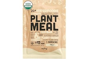 SAPLING Plant Meal Replacement Shake - Vanilla - 25g of Plant Based Vegan Protein Powder, 76+ Organic Superfoods, Vitamins & Minerals, Mushrooms, Super Greens, Digestive Enzymes & Probiotics - 1 Serving