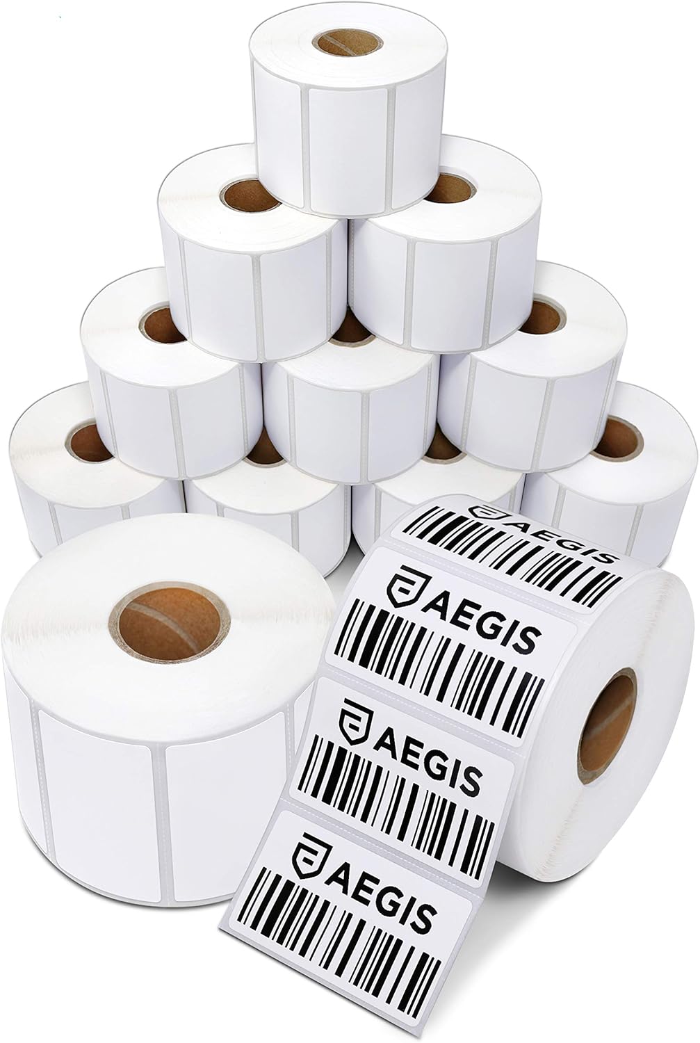 Aegis Adhesives - 2 ¼” X 1 ¼” Direct Thermal Labels for UPC Barcodes, Address, Perforated & Compatible with Rollo Label Printer & Zebra Desktop Printers (12 Rolls, 1000/Roll) : Office Products