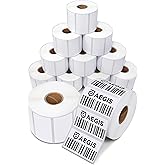 Aegis Adhesives - 2 1/4" X 1 1/4" Direct Thermal Labels (12 Rolls, 1000 Labels/Roll) for Barcodes, Address - Perforated, Compatible with Rollo, Zebra, and Other Desktop Label Printers