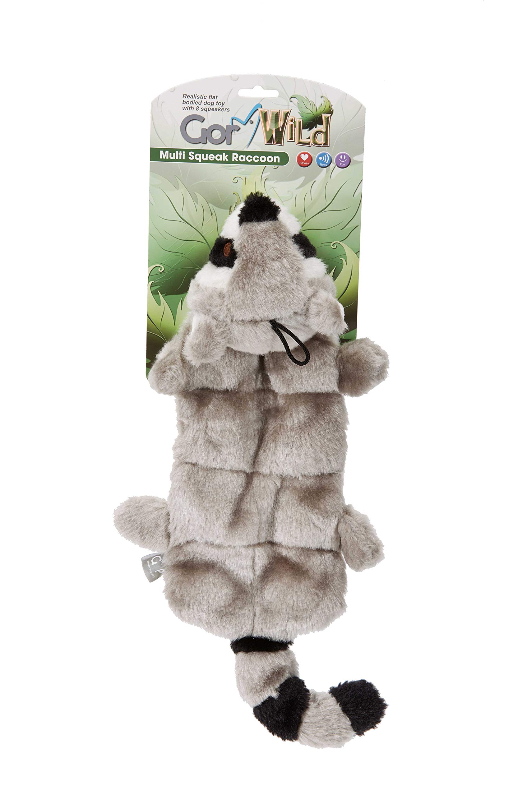 Gor Pets Soft Dog Toy Plush Wild Multi-Squeak Raccoon