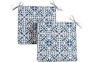 Greendale Home Fashions Outdoor 18-inch Square Reversible Seat Cushion, Azure 2 Count