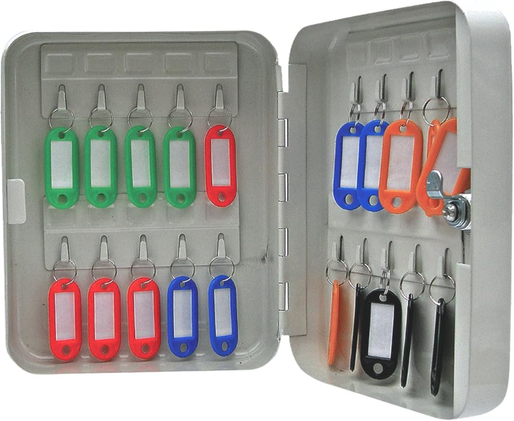 Cathedral Products 20 Key Capacity Lockable Key Cabinet White Wall Mount