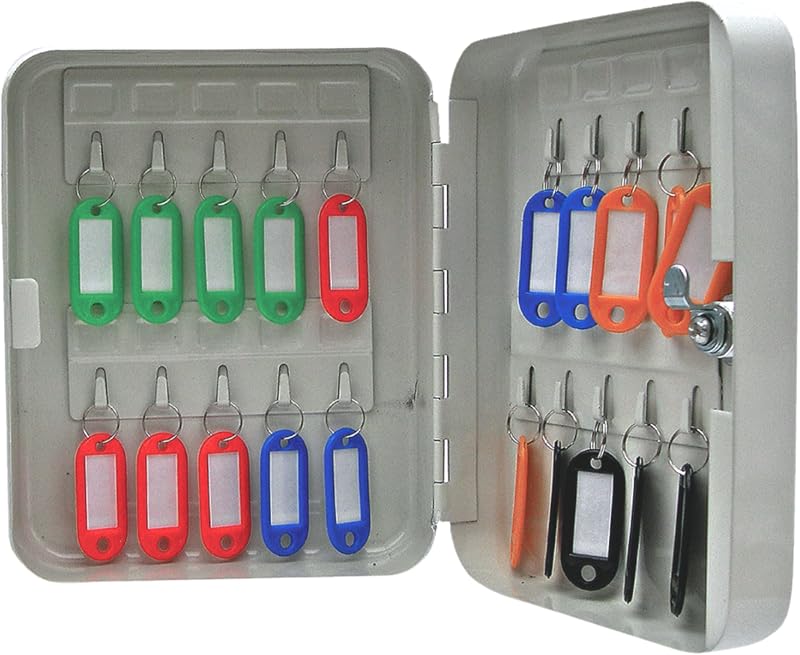 Cathedral Products 20 Key Capacity Lockable Key Cabinet White Wall Mount