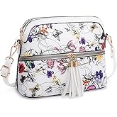 Dasein Women Tassel Zipper Pocket Crossbody Bag Shoulder Purse Fashion Travel Bag with Multi Pockets