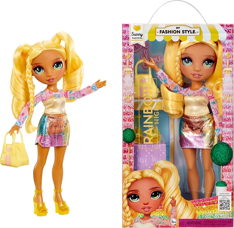 Rainbow High Sunny Fashion Doll 28cm Yellow Outfit Handbag Poseable Play