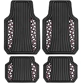 Hello Kitty Car Mats 4pc Floor Mats for Cars Trucks SUVs Black Car Floor Mats for Women Men Accessories Rubber Heavy Duty Cute Non-Slip Always Front Rear Hello Kitty Cars Accessories Black/Red