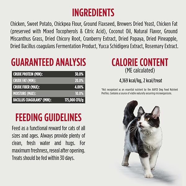 NULO DIGESTIVE HEALTH FUNCTIONAL TREATS GRAIN-FREE WITH BC30 PROBIOTIC CHICKEN RECIPE FOR CATS & KITTENS 4OZ