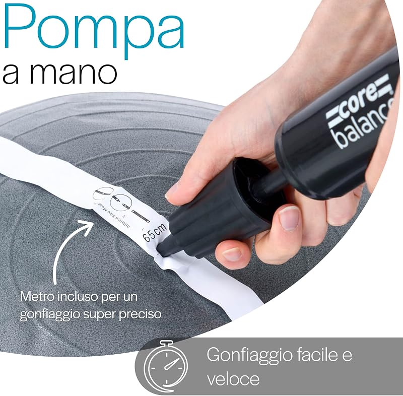 Palla da Ginnastica Anti-Scoppio, Grigio, 55 cm