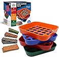 Nadex Quick Sort Coin Organizing Color Coded Sorting Trays for Pennies, Nickels, Dimes, and Quarters - Coin Wrappers Included (4 Trays)