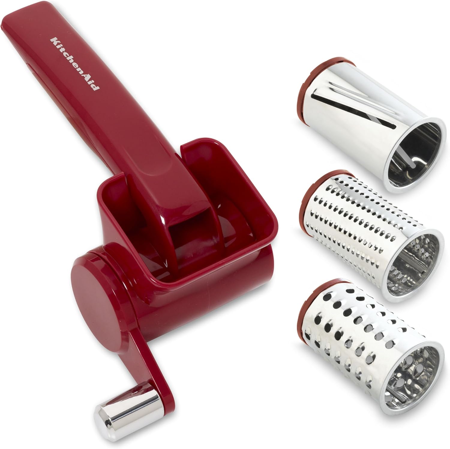 KitchenAid Gourmet Rotary Grater with Extra Barrels, Red Amazon.co.uk