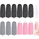 FWUNYVN 13 Pcs Replacement Roller Heads for Flawless Pedi, Suit for Finishing Touches Flawless Pedi Electric Foot File, 6 Pcs Black Coarse＆3 Pcs Gray Fine＆3 Pcs Pink Fine,1 Pc Cleaning Brush