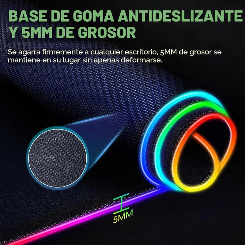 Gimars RGB Gaming Mouse Pad, 800×300mm XXL Mousepad com 12 modos de iluminação LED, Rato Mat Smooth Surface Primeira base de borracha antiderrapante impermeável para desktop, Office Gamer