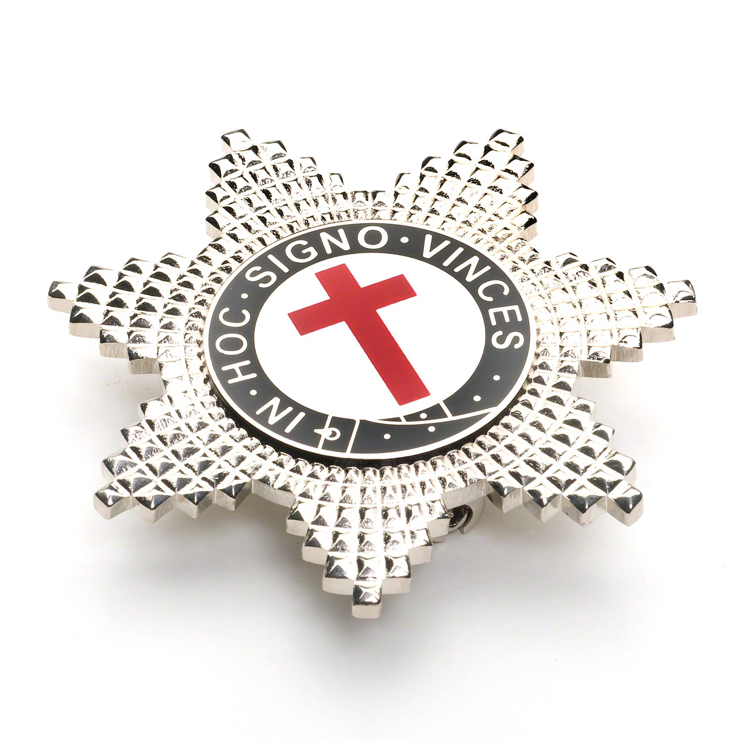 THE MASONIC COLLECTION - Knights Templar Breast Star - Silver Coated - Metal Polished - Freemason Gifts for Men