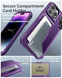 ATATOO for iPhone 14 Pro Max Case, Built-in Card
