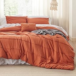 Bedsure Burnt Orange California King Comforter Set