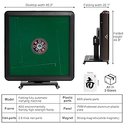 Foldable Automatic Mahjong Table with Wheels 44mm