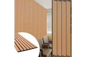 Yuzzy Wood Panels for Wall - 9 Feet Teak Wood Slat Acoustic Panels 4 PCS - Modern Sound Absorbing Wall Panels for Interior Wall Decor for Home, Office, Studio