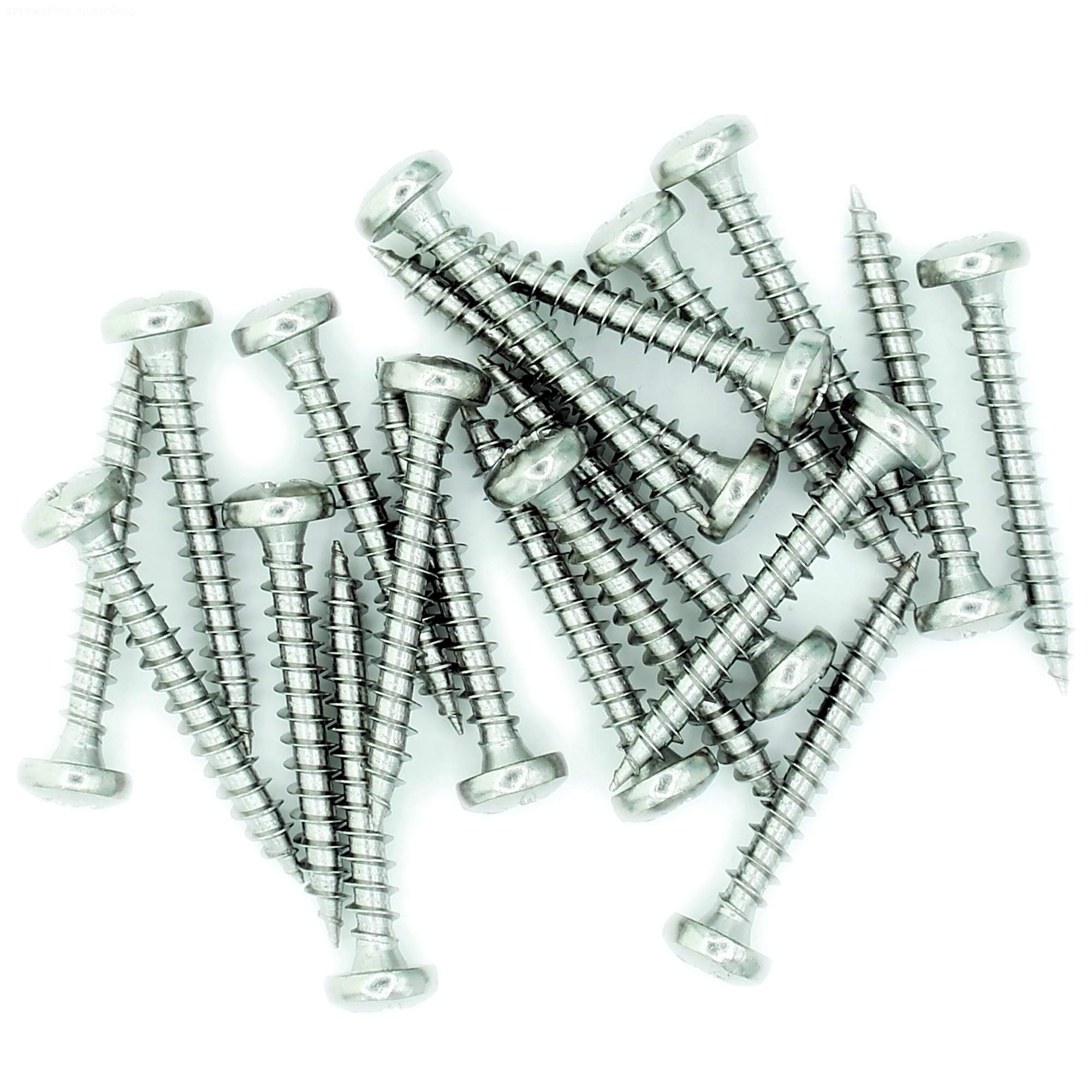 No.5 x 1.4 (3.5mm x 35mm) Pozi Pan Chipboard Screw - Stainless Steel (A2) (Pack of 20)