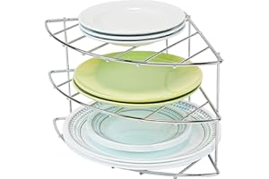 Deco Brothers 3-Tier Counter and Cabinet Corner Shelf Organizer, Chrome