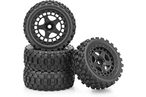 12mm Hex RC Wheels and Tires, daitoku RC Car Tires for Arrma 2S Typhon Grom 1/14 RC Buggy Car (4PCS)