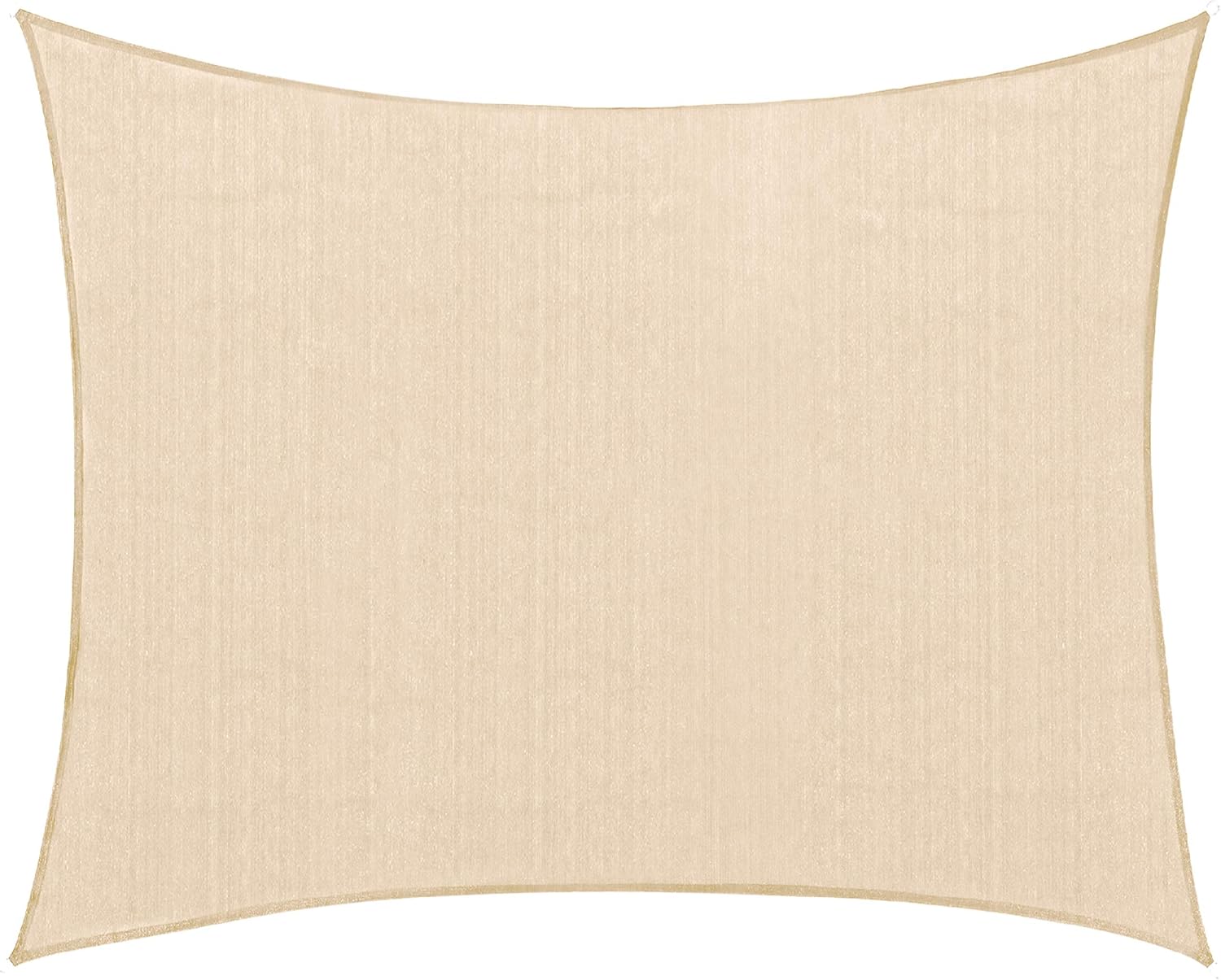 PHI VILLA Sun Shade Sail Rectangle 8'x10' Wheat Patio Canopy Cover - UV Bloack - for Patio, Garden, Yard, Pergola