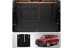 Thinzyou Cargo Mat Compatible with 2023 2024 2025 Honda Pilot Trunk Mat Cargo Liner Trunk Liner TPE All Weather Back Seat Cover Protector 2024 Pilot Accessories (Trunk Mat with Backrest Mat)