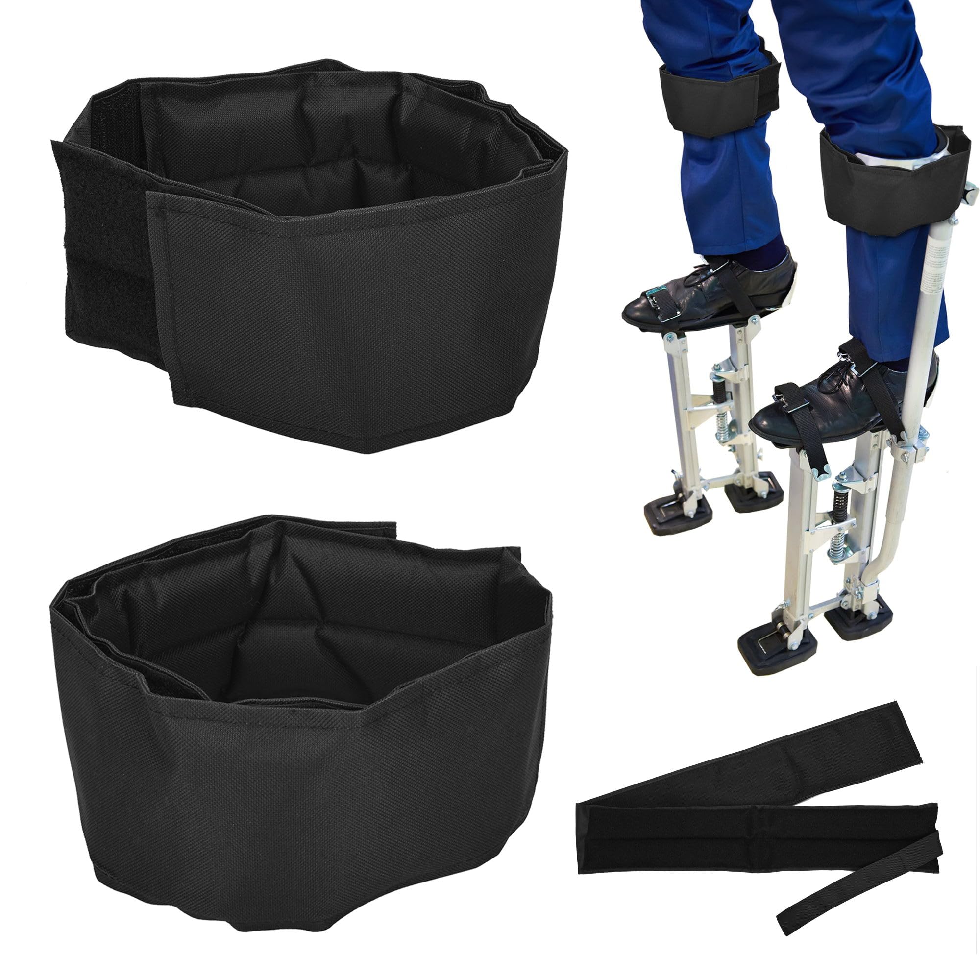 aleawol Drywall Stilts Straps 2Pcs Adjustable Nylon Stilt Leg Bands Strap, Extra Comfort Thick Padded Stilt Straps for Plastering Painting Wiring, Suitable for Various Brands of Stilts