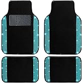NBTEPEM Aquamrine Bling Car Floor Mats Full Set, Universal Fit Most Cars,SUV, Trucks, 4 pcs Sparkle Glitter Diamond Carpet for Women Girls with Anti-Slip Pad (Aquamarine Diamond)