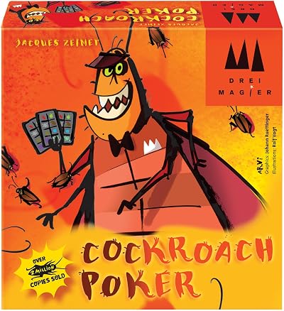 Schmidt Cockroach Poker Bluffing Card Game Orange Coiledspring 2-6 Players